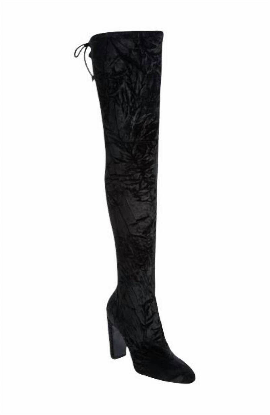 NEW STUART WEITZMAN women's vidaland stretch crushed velvet otk boots - new with